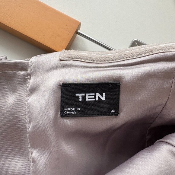 Aritzia Ten by Babaton Shimmer Satin Tube Dress Silver Grey Size 4 - Picture 6 of 7